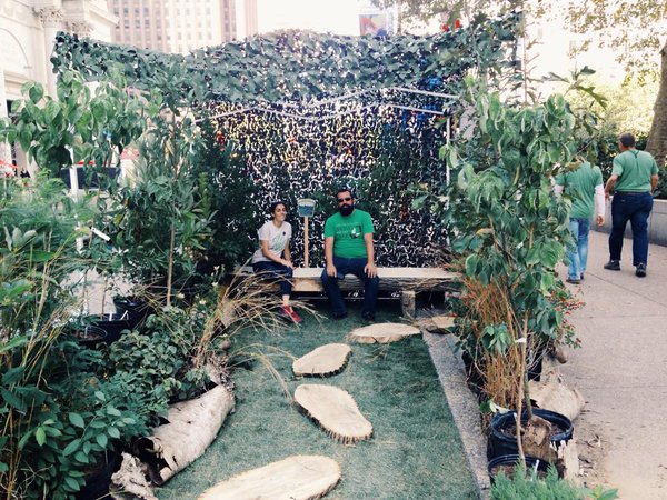 Philadelphia Parks & Recreation's Park(ing) Day parklet: a tiny forest in Center City