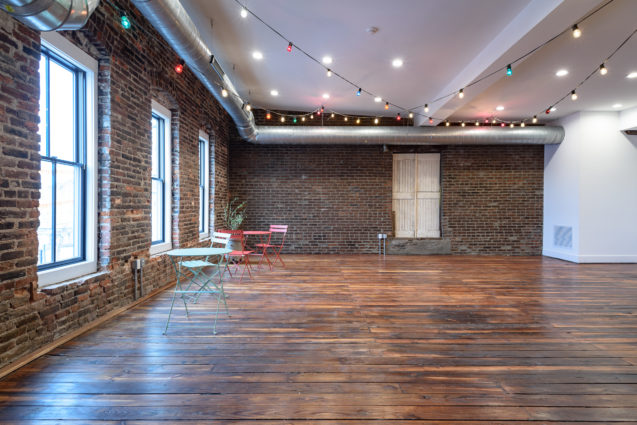 Exposed Brick Walls in renovated Philadelphia warehouse 