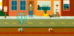 Broken Sewer Line Illustration by Gregory Dyson.