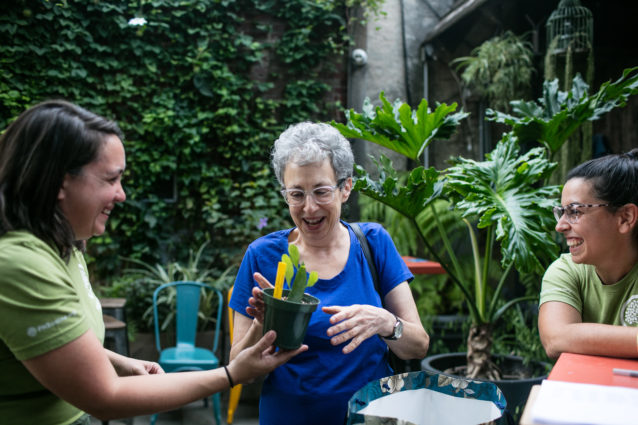 Every summer Solo sponsors house plant giveaways and swaps at the PHS Pop Up Garden on South Street. Image courtesy of the Pennsylvania Horticultural Society.