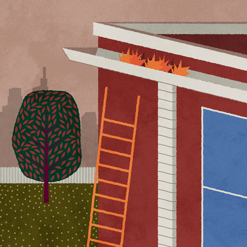 A series of illustrations completed for our fall home maintenance checklist blog post.