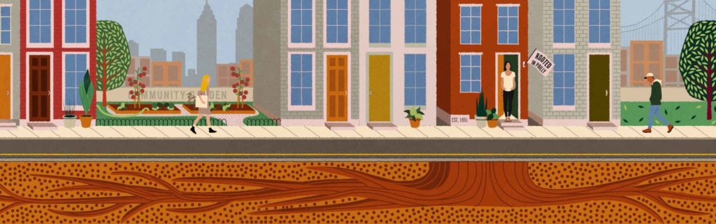 Rooted in Philadelphia. An illustration for Solo's about page.
