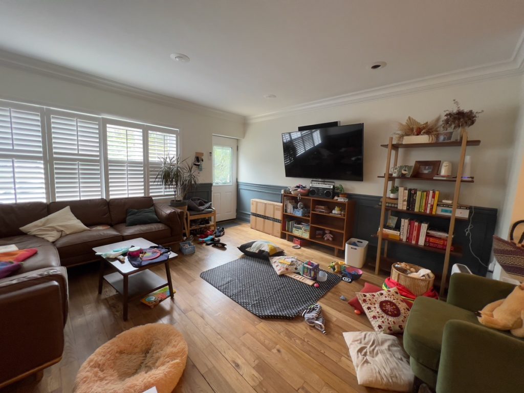 The home features an extra wide living room 