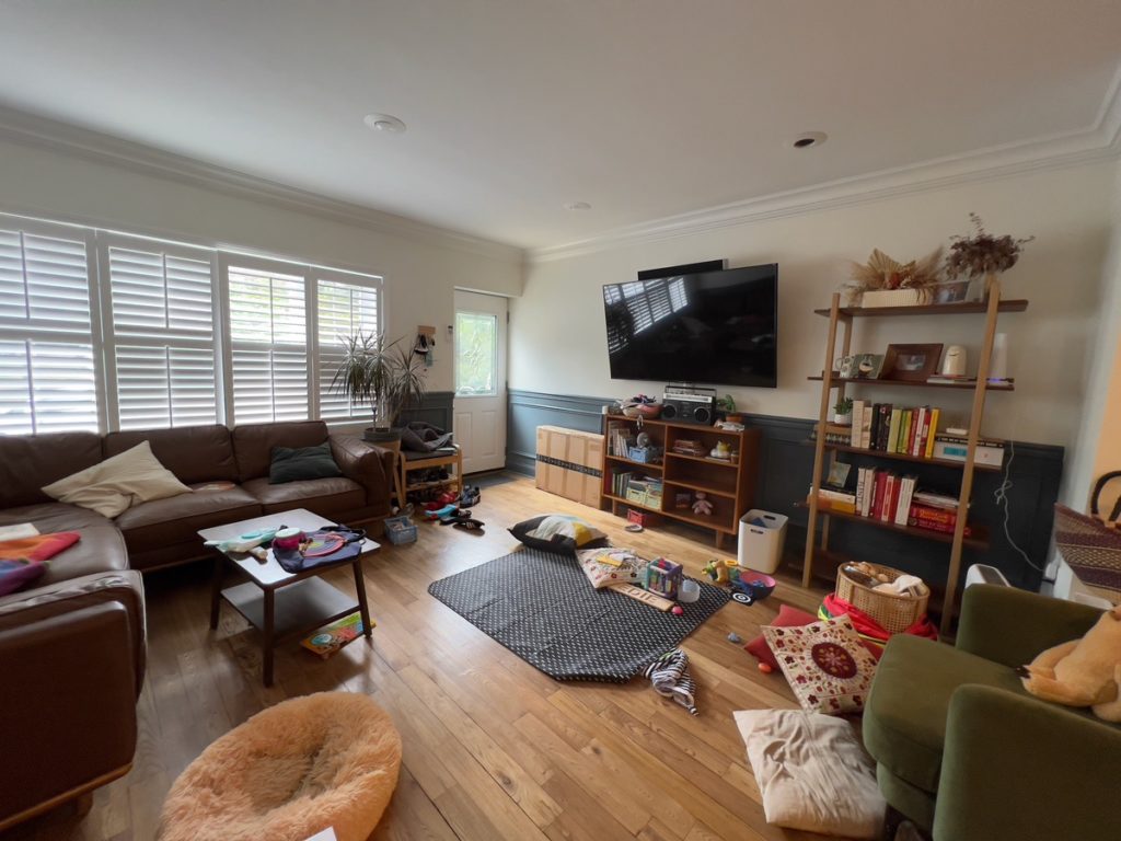The home features an extra wide living room