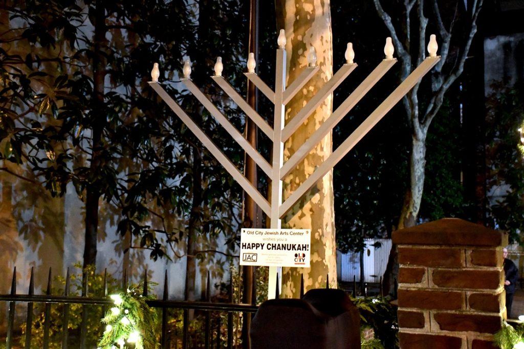 Menorah lighting at the Betsy Ross House in Old City. Image: Betsy Ross House