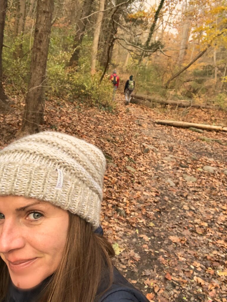 Solo Property Manager Amy Noroski on a hike in Philadelphia. 